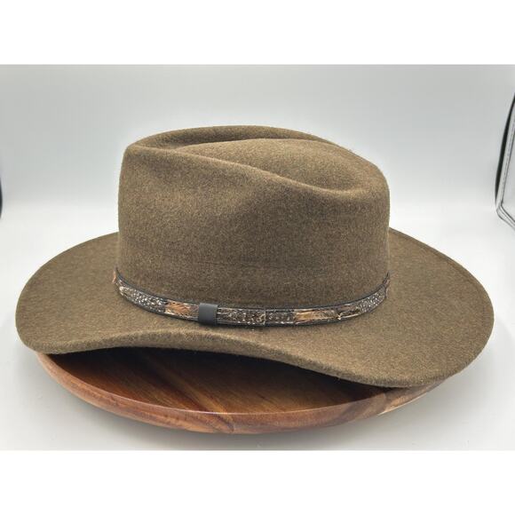 Stetson Hat Cowboy Fitted Mens X-Large Brown Wool Crushable Water Repellent USA - Picture 3 of 16